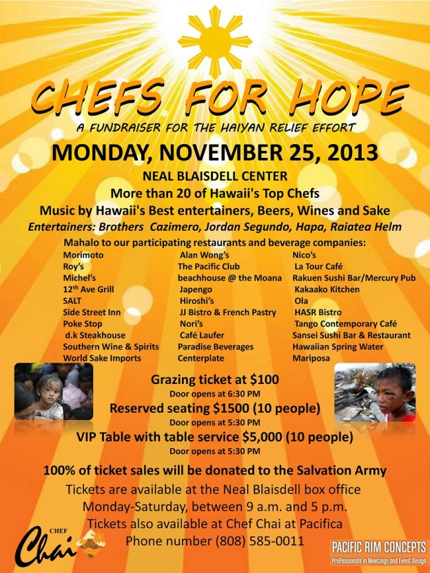 ‘Chefs for Hope’ to Raise Funds for Haiyan Relief – Hawaii Grinds